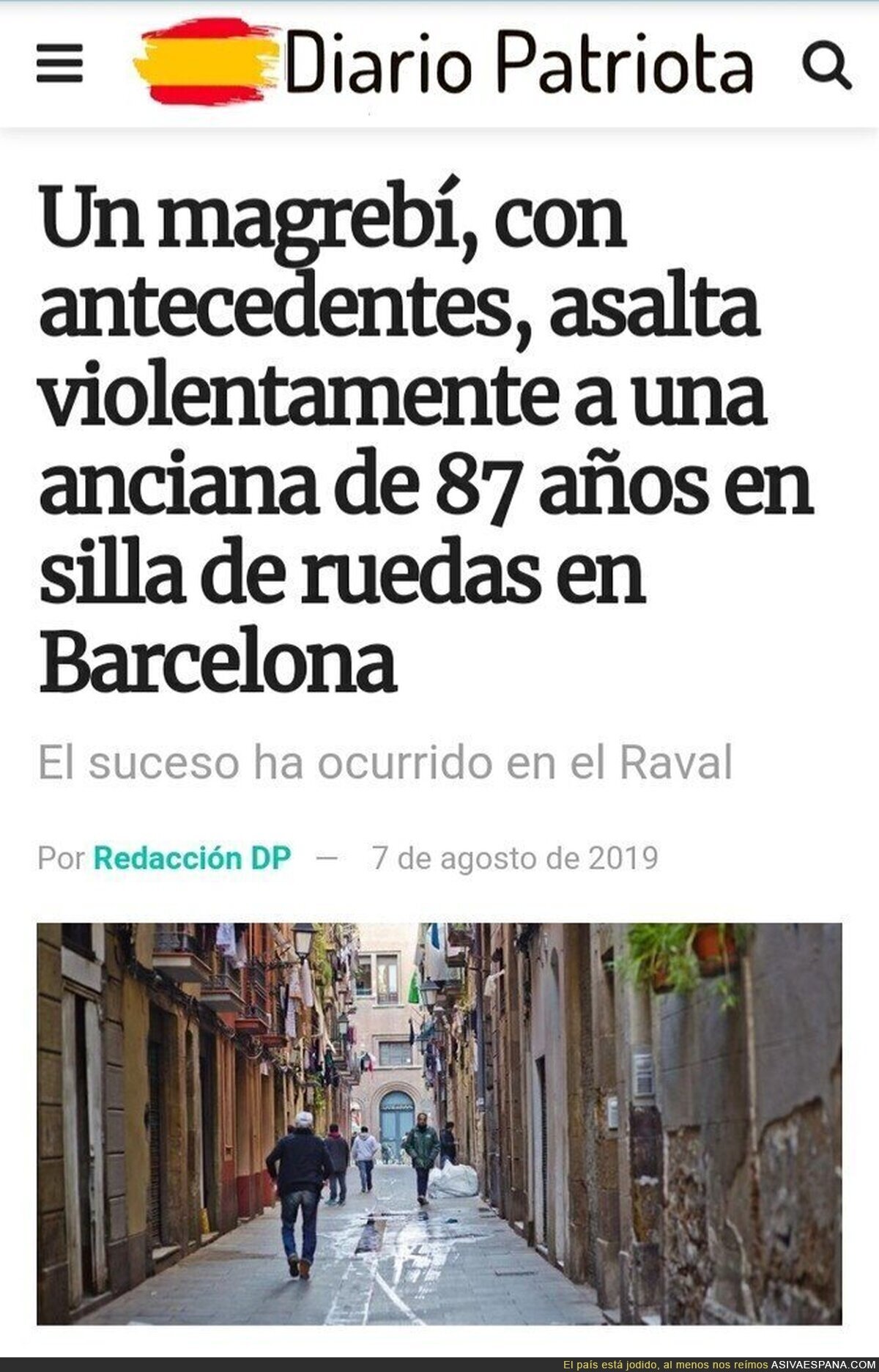 Magrebí asalta a anciana en Barcelona