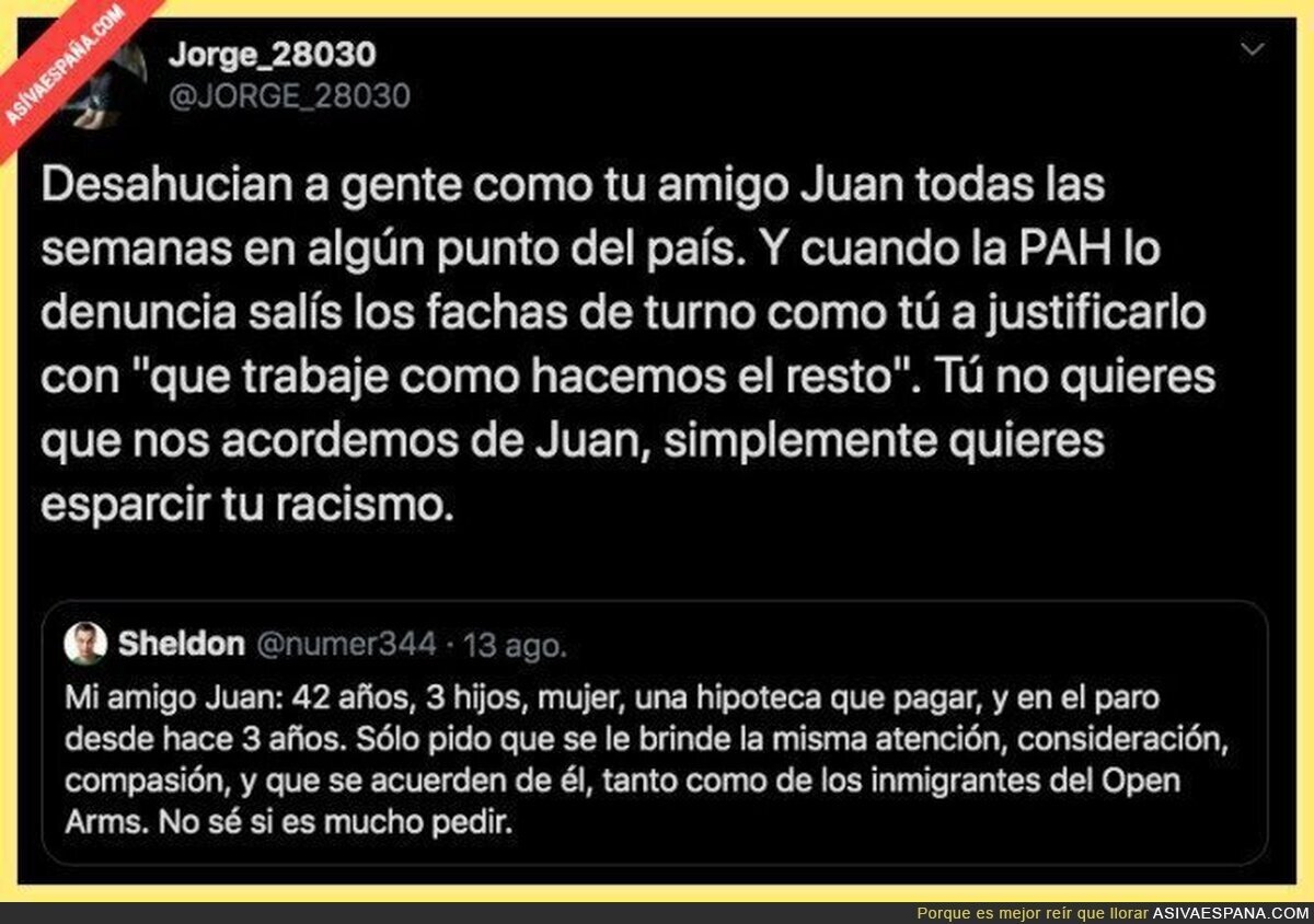 El oportunismo del racismo de Juan