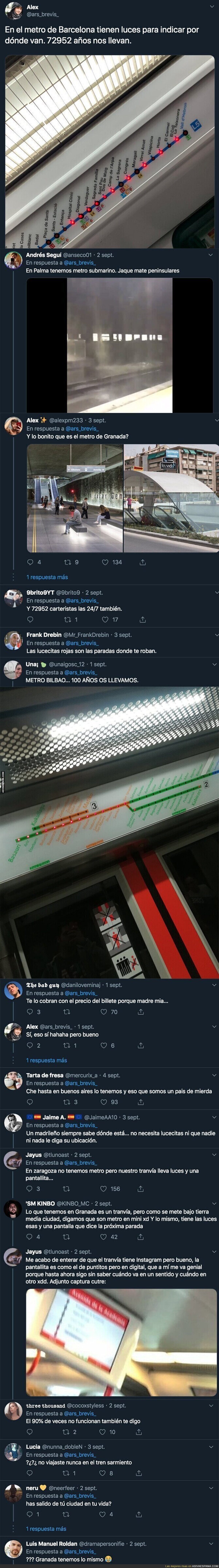 Un chaval destaca que el metro de Barcelona tiene lucecitas para saber en que parada estás y se convierte en la mofa de todos