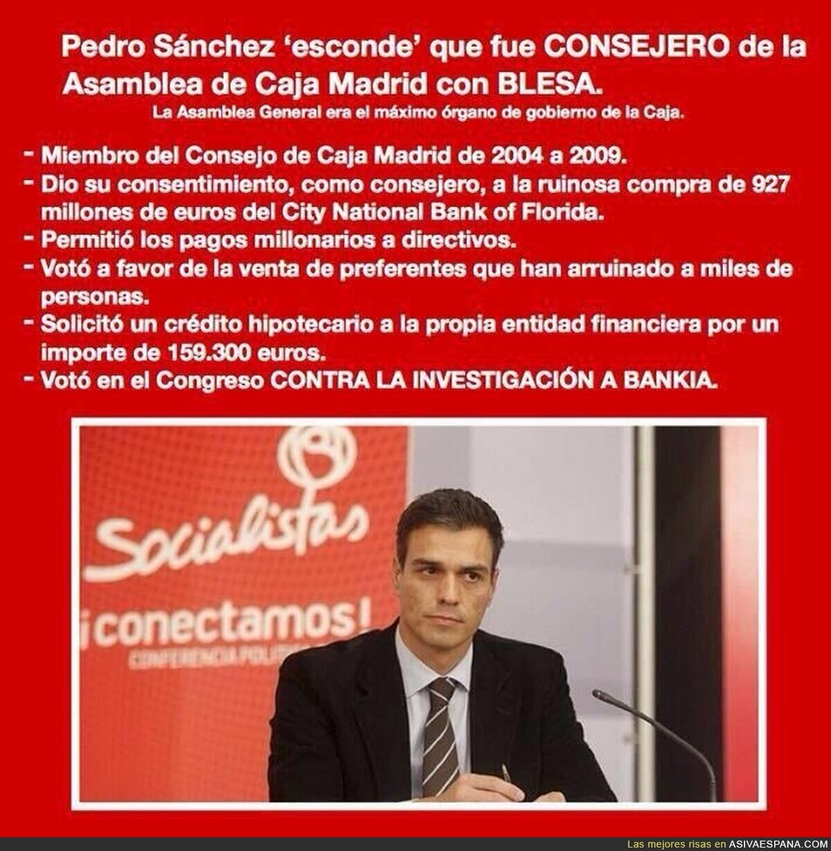 La gestión previa en Caja Madrid avala a Pedro Sánchez
