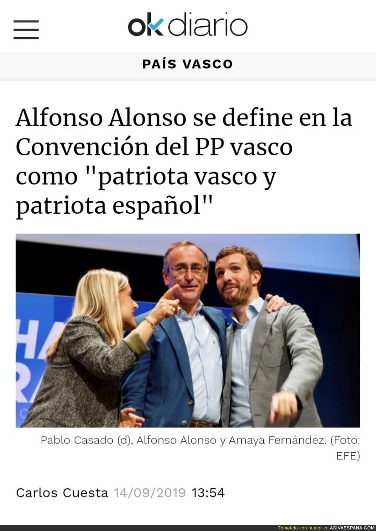 Para Alfonso Alonso, España es una patria de patrias