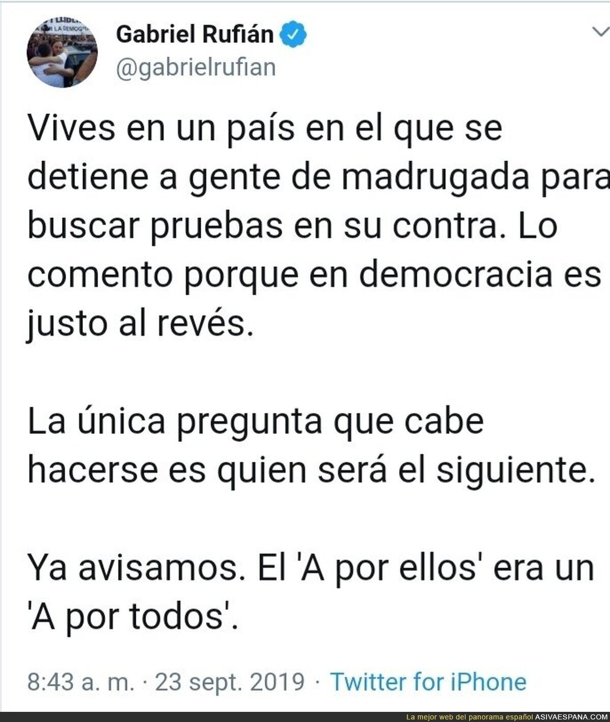 Si, claro, España es represiva sin duda