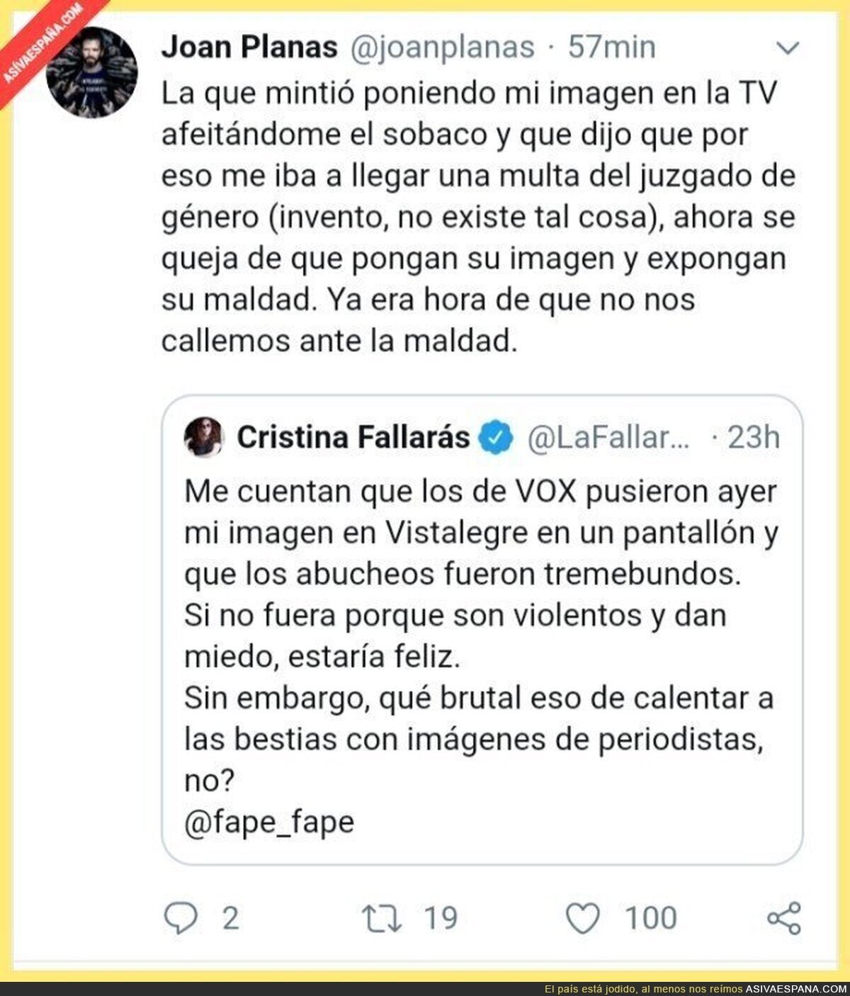 La hipocresía de Cristina Fallarás con VOX