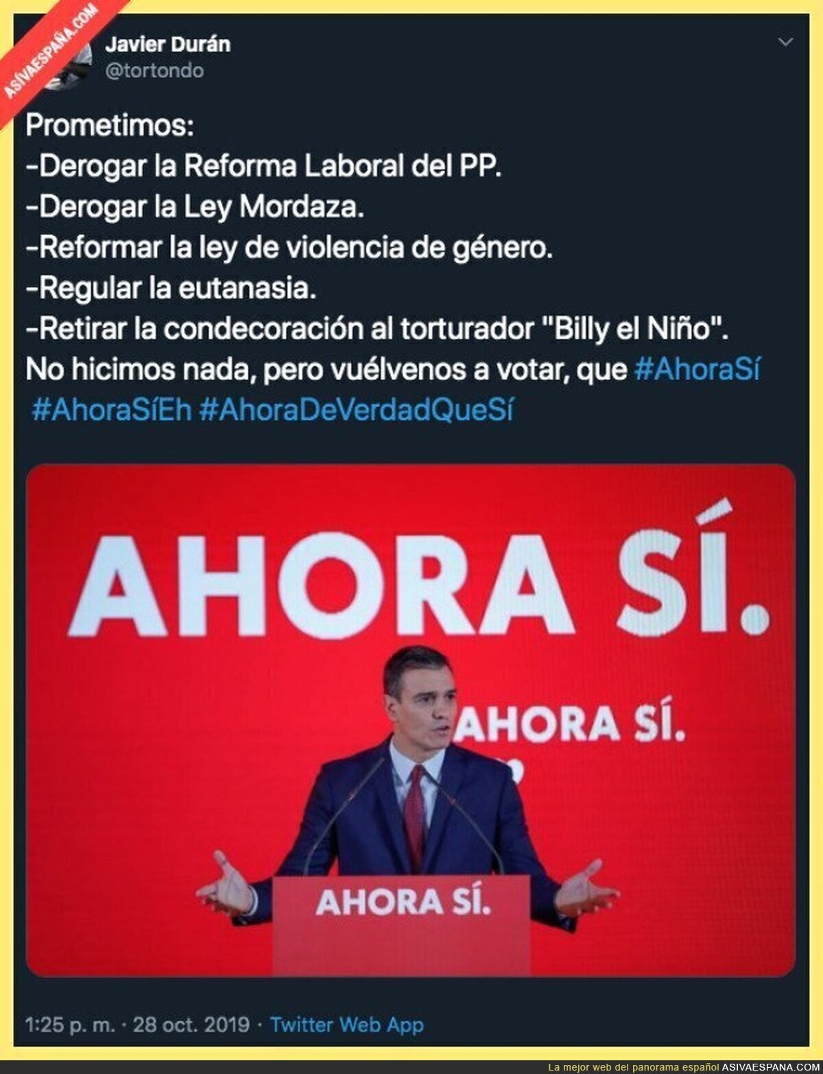 Las promesas del PSOE