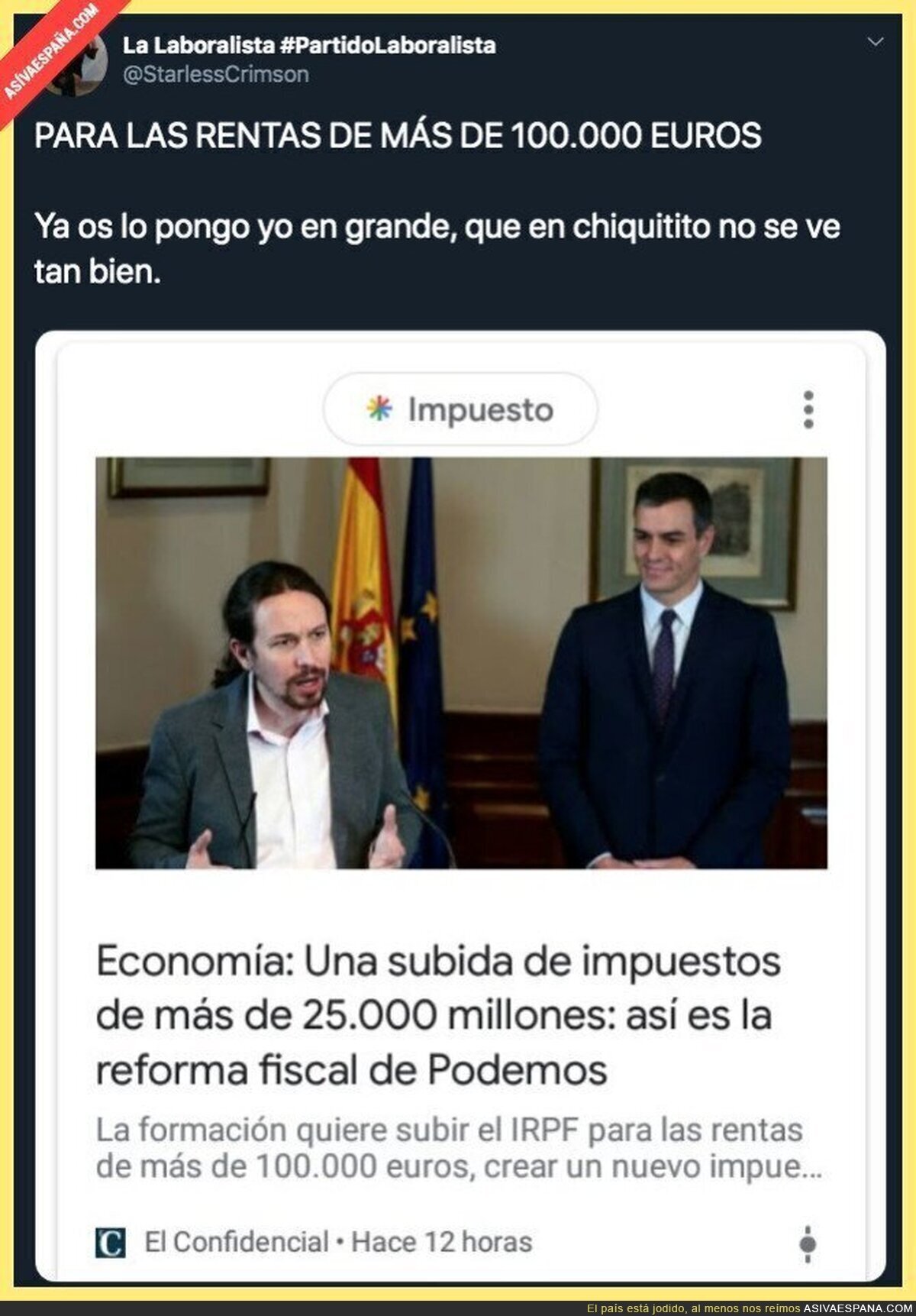 Y habrá obreros que ganan 1000 euros indignados con Podemos