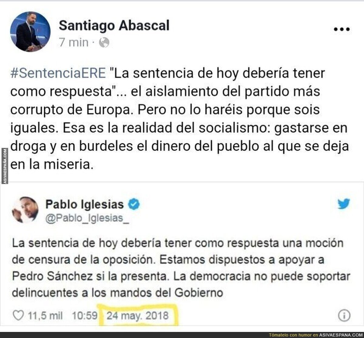 A la sentencia de los ERE de Andalucía no se dedica ni la mitad que a la corrupción de los del PP