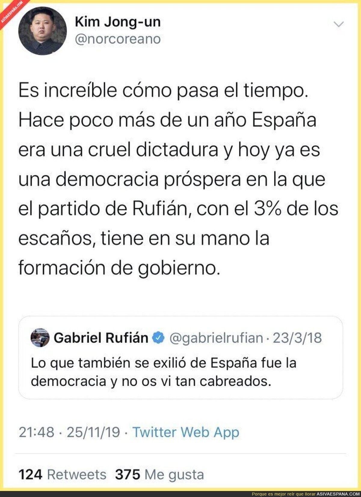 La dictadura española según Rufián