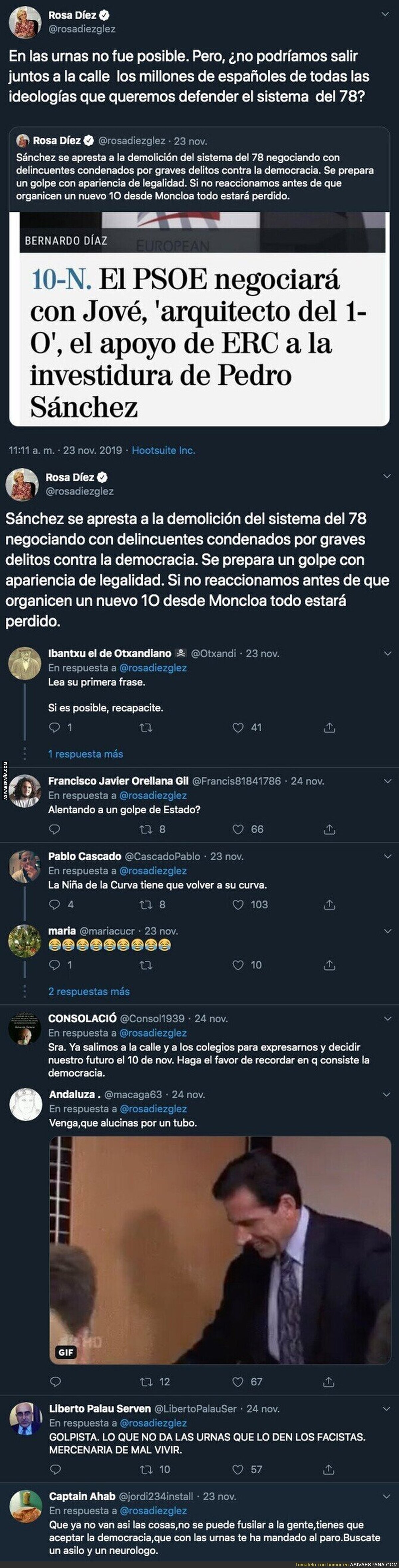 ¿Está Rosa Díez insinuando un Golpe de Estado en España contra Pedro Sánchez?