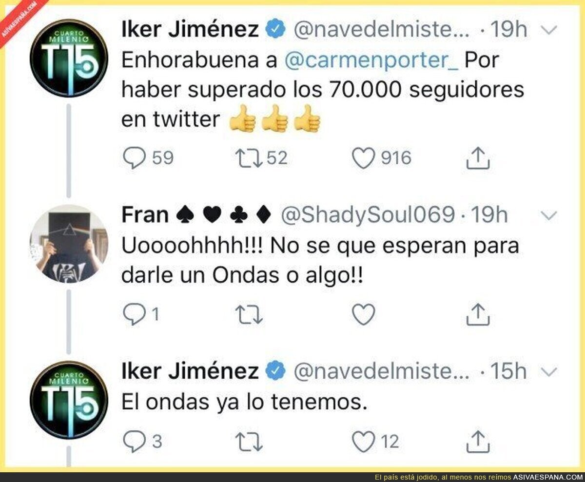 A Iker Jiménez no le vaciles en Twitter o sales trasquilado