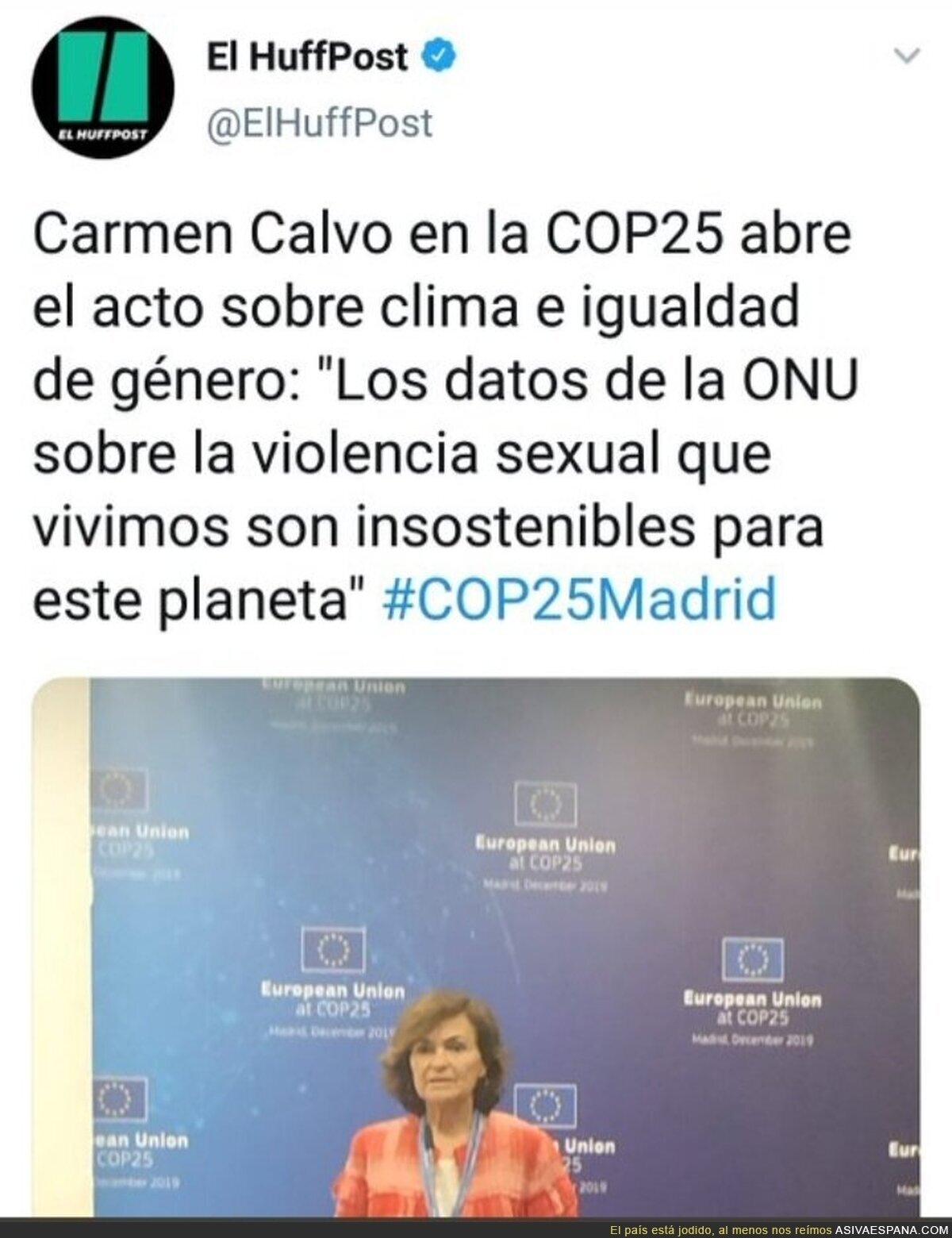 Carmen Calvo vincula el ecologretismo con el feminismo, todo muy científico