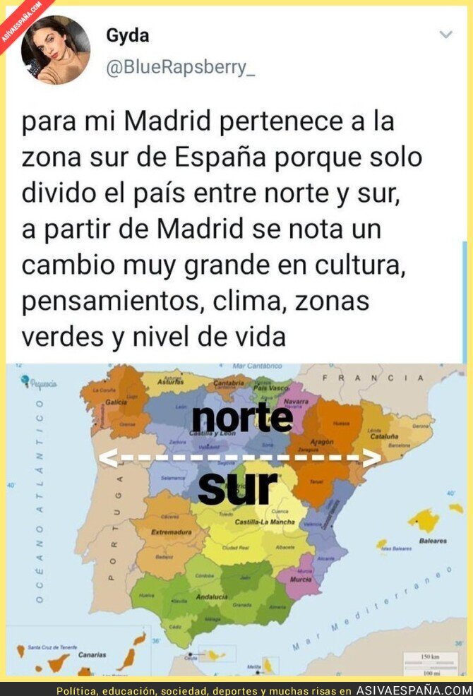 El norte y sur de España