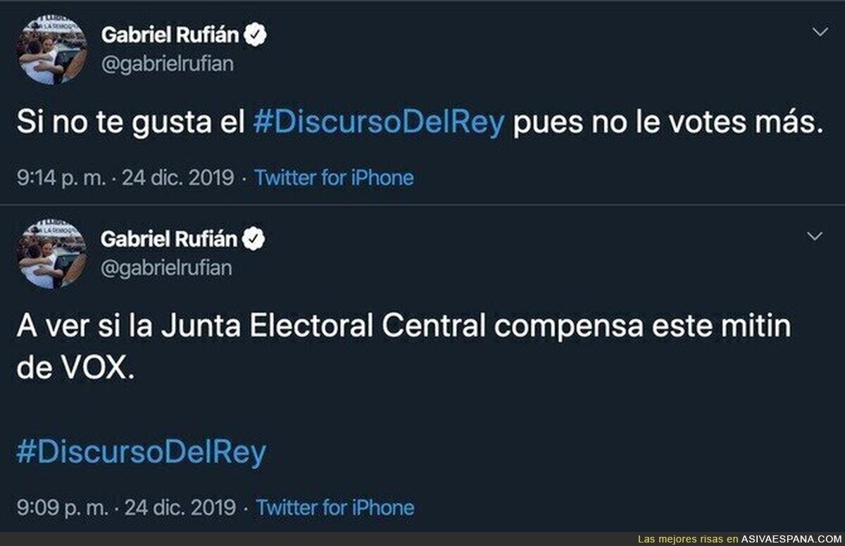 Los tuits de Gabriel Rufián durante Nochebuena que hizo enfadar a la gente de derechas