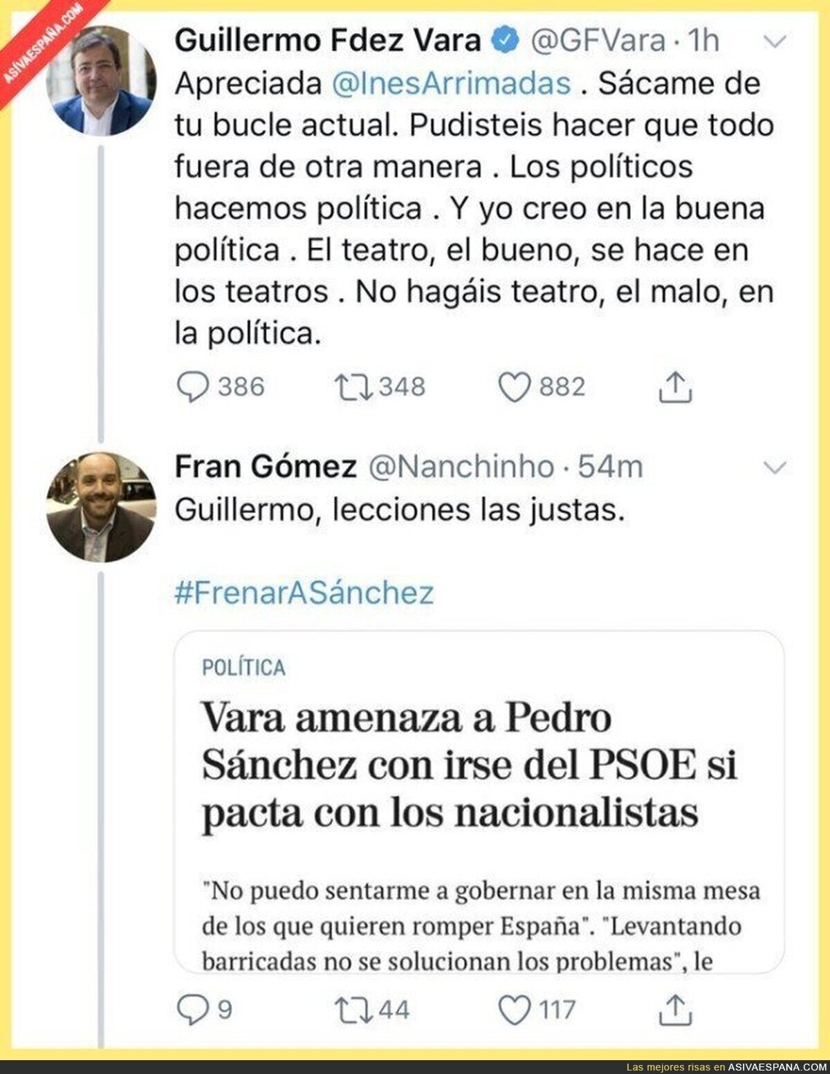 Hay un barón del PSOE que no parece cumplir su palabra