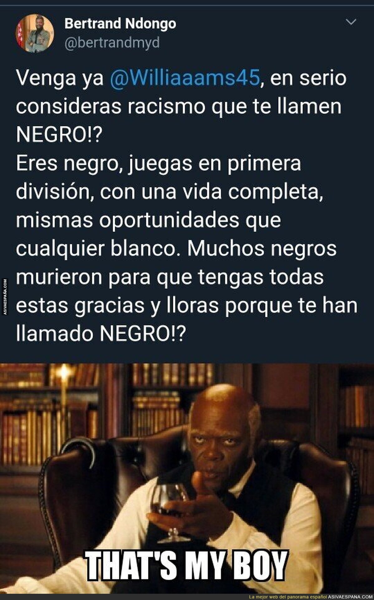 El negro doméstico quiere más al amo que el amo a sí mismo