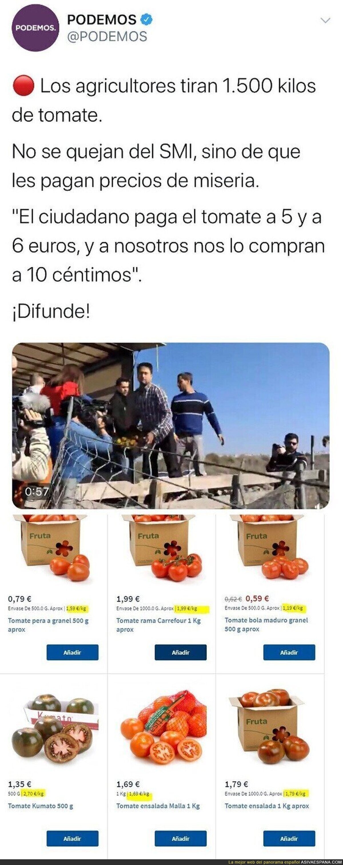 ¿Qué tipo de tomates compran los de Podemos?