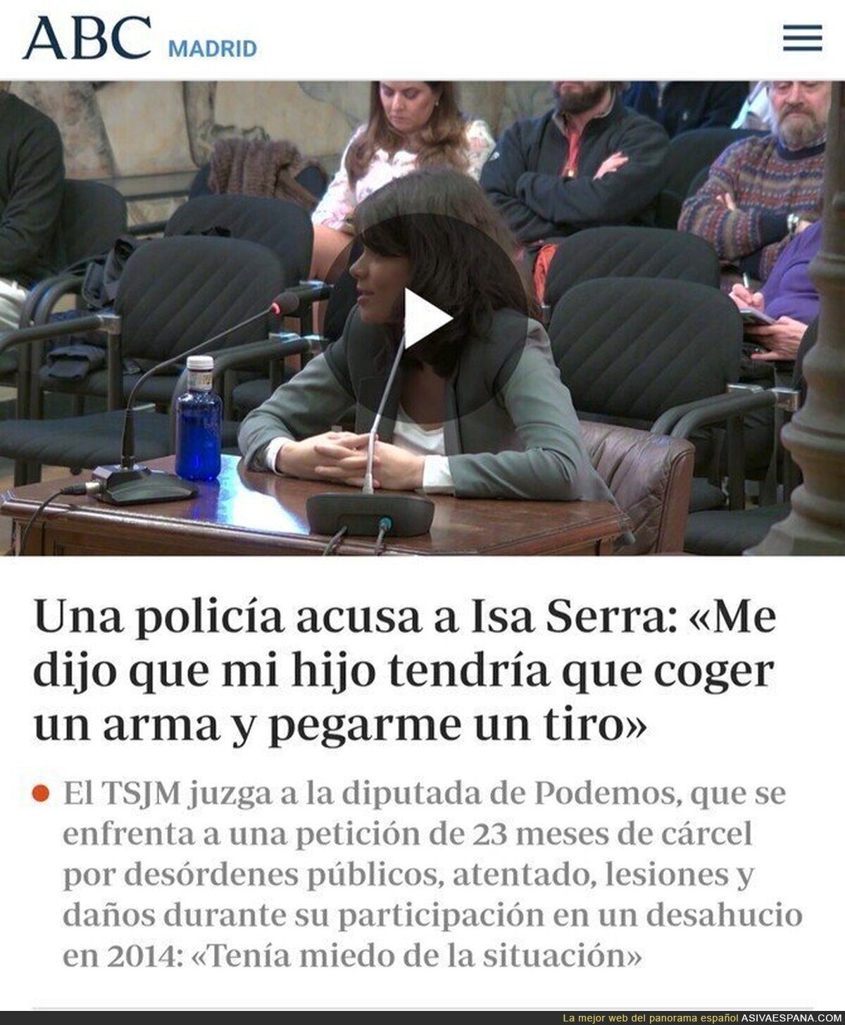 Isa Serra y su supuesto respeto por la policía