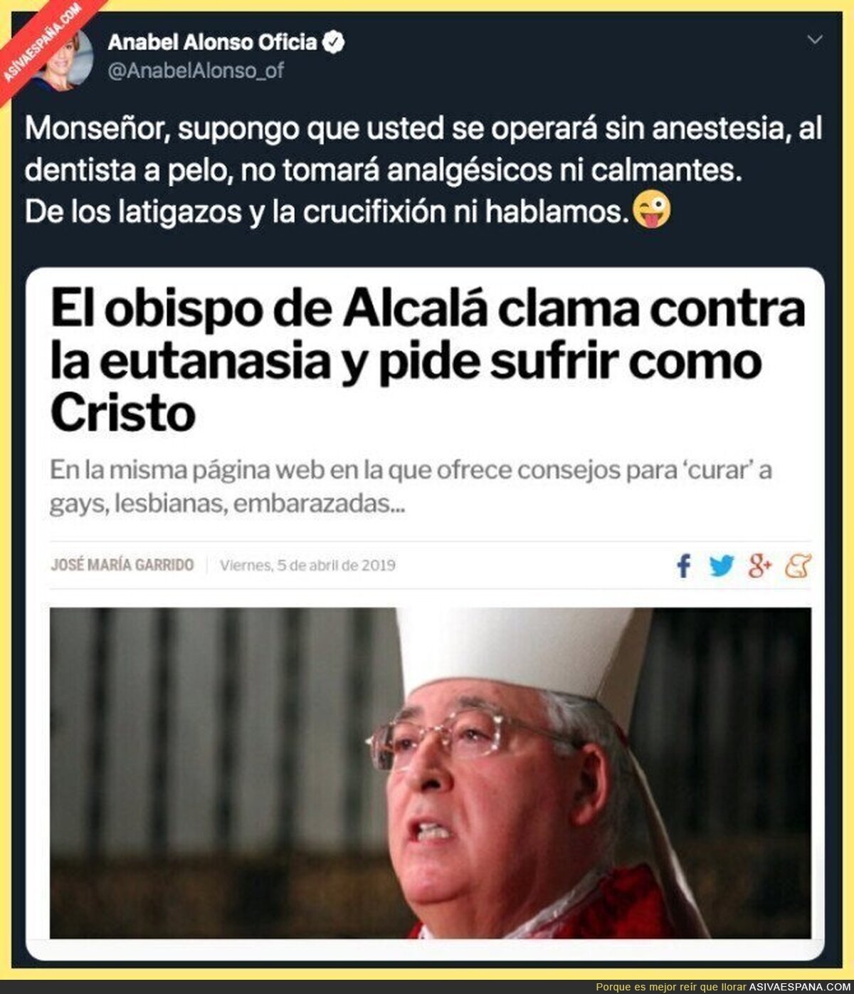La última ocurrencia del obispo de Alcalá