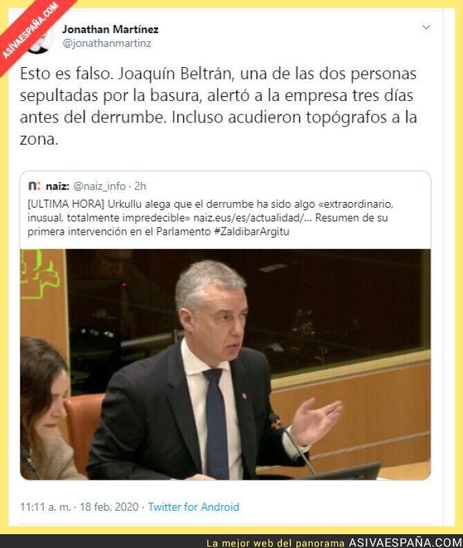 135401 - Urkullu intenta evadir su responsabilidad en la muerte de los trabajadores 135401 - Urkullu intenta evadir su responsabilidad en la muerte de los trabajadores