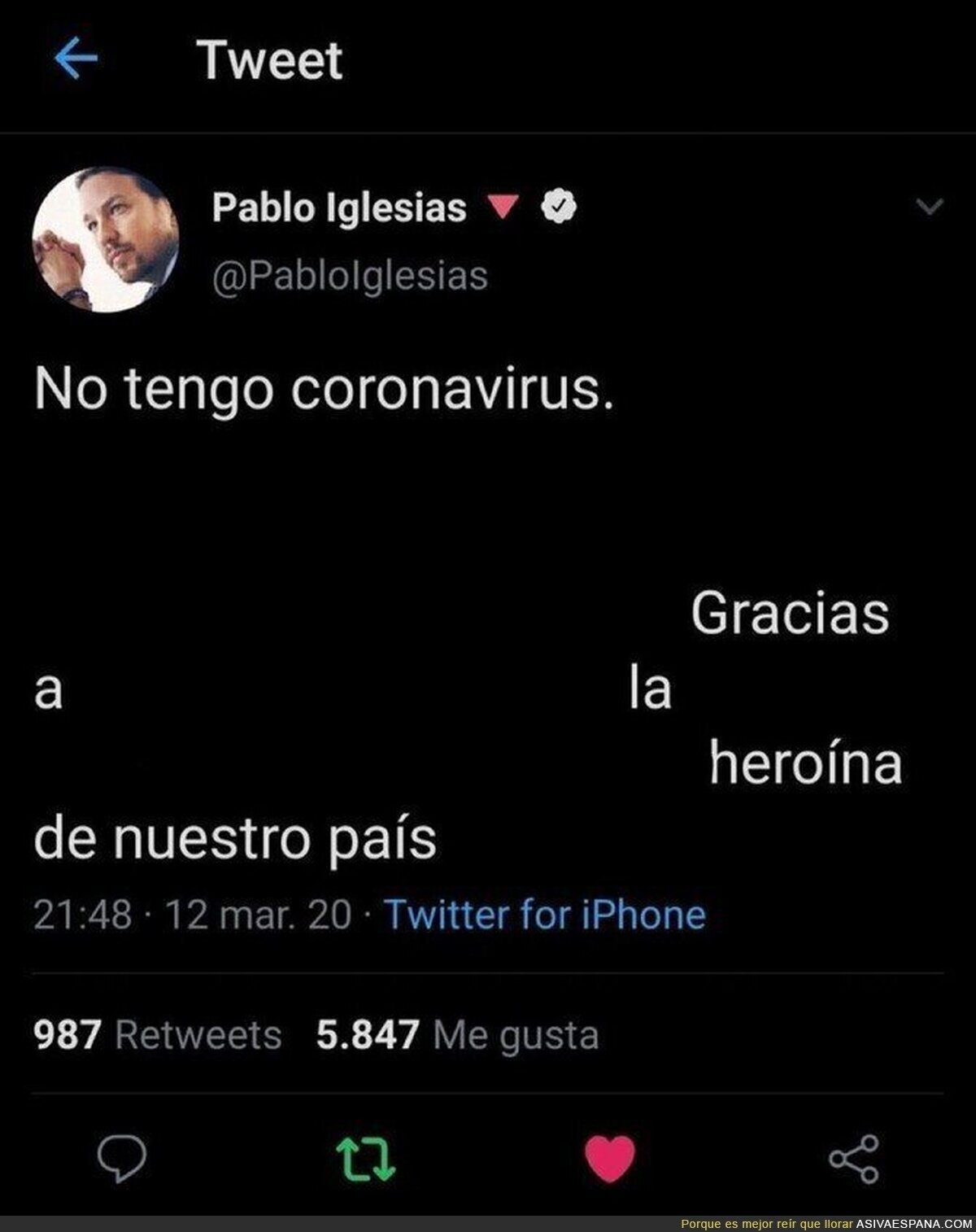 Pablo Iglesias está a salvo