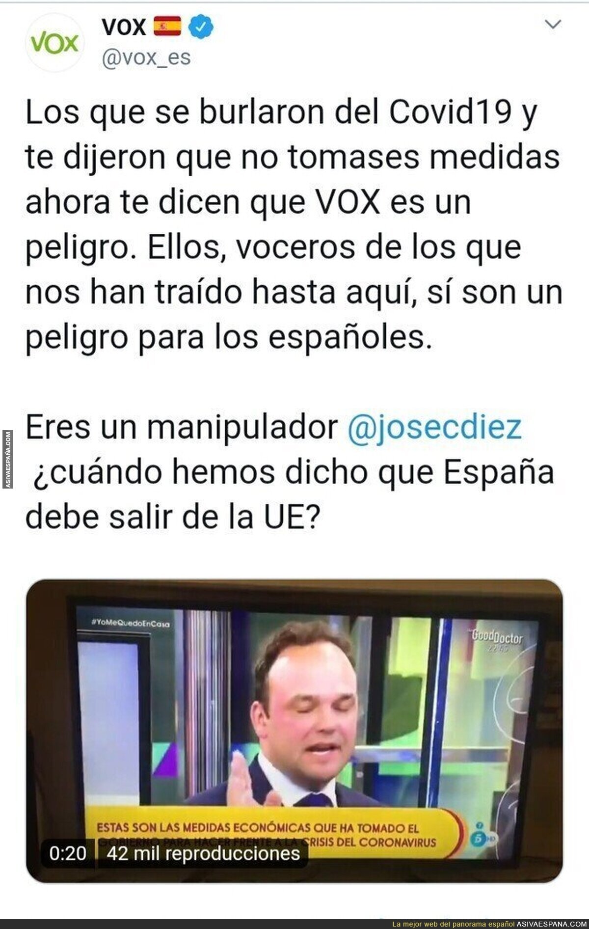 Comienzan las fake news sobre VOX para desviar la atención de los verdaderos responsables del COVID19 en España