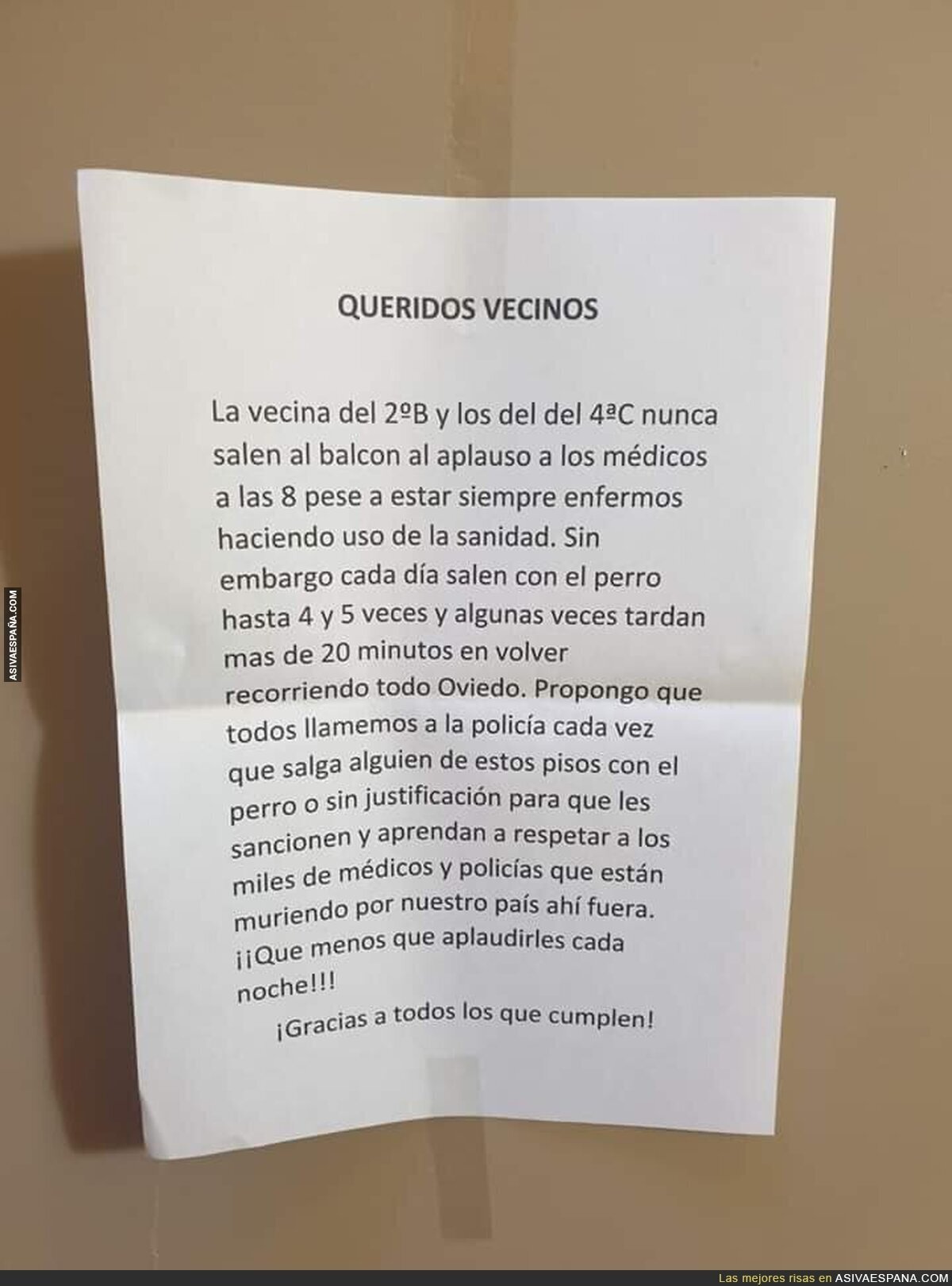 Lo mala gente que puede llegar a ser la humanidad demostrada en esta carta colgada en un vecindario