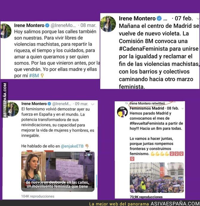 Irene Montero no quiere que recuerdes estos tuits suyos