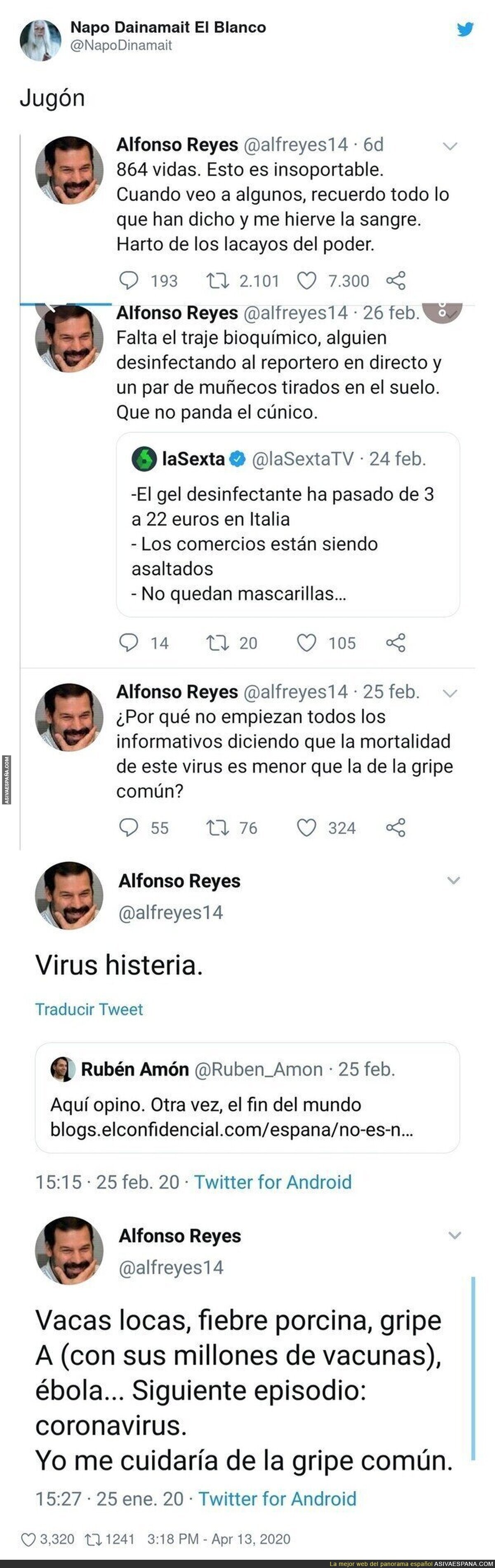 Lo han pillado con el carrito de los helados a Alfonso Reyes comentando el coronavirus