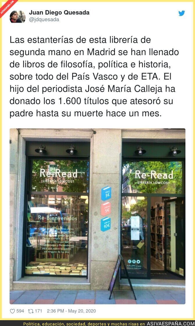 El gran favor a una librería de libros de segunda mano