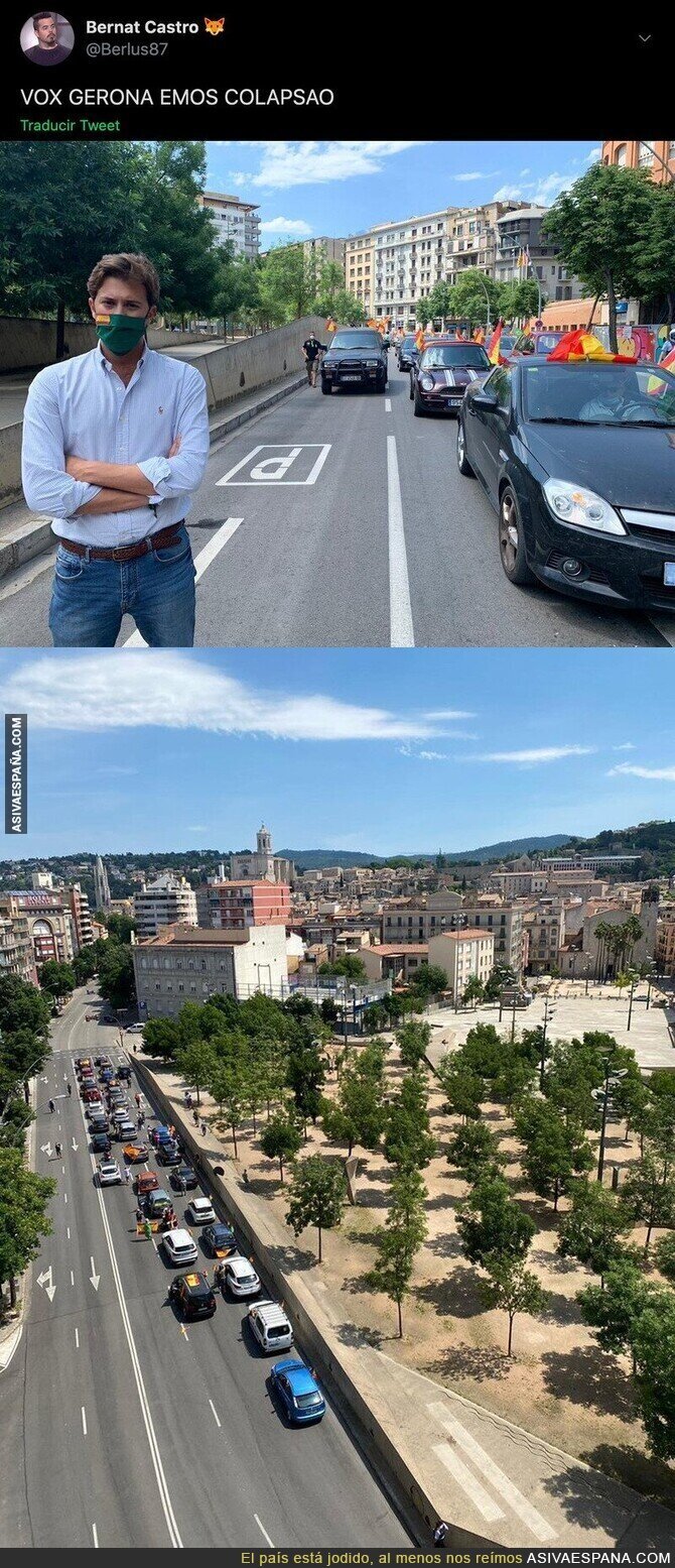 Gerona totalmente colapsada por los votantes de VOX