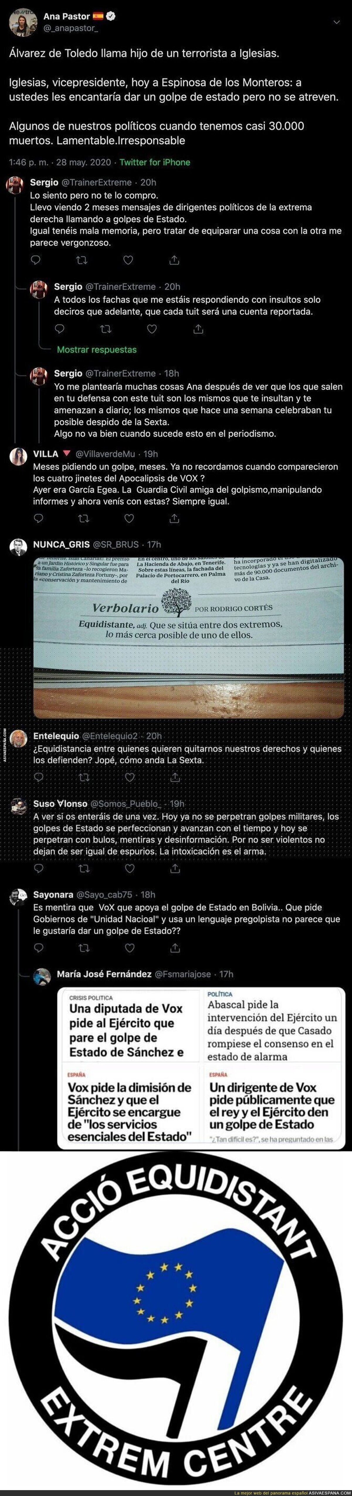 La periodista Ana Pastor se gana el aplauso de los votantes de VOX con este mensaje equidistante total