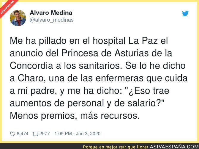 Los sanitarios quieren más que un Premio Princesa de Asturias