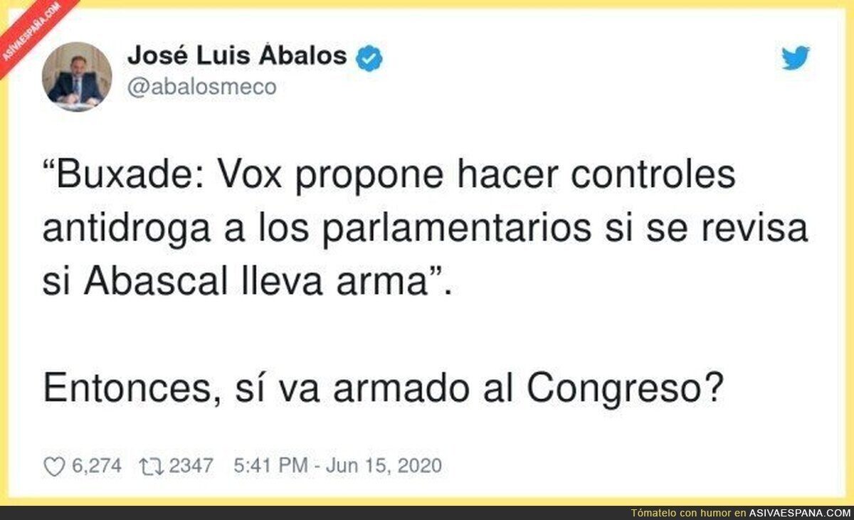 Santiago Abascal es un gran peligro andante en el Congreso