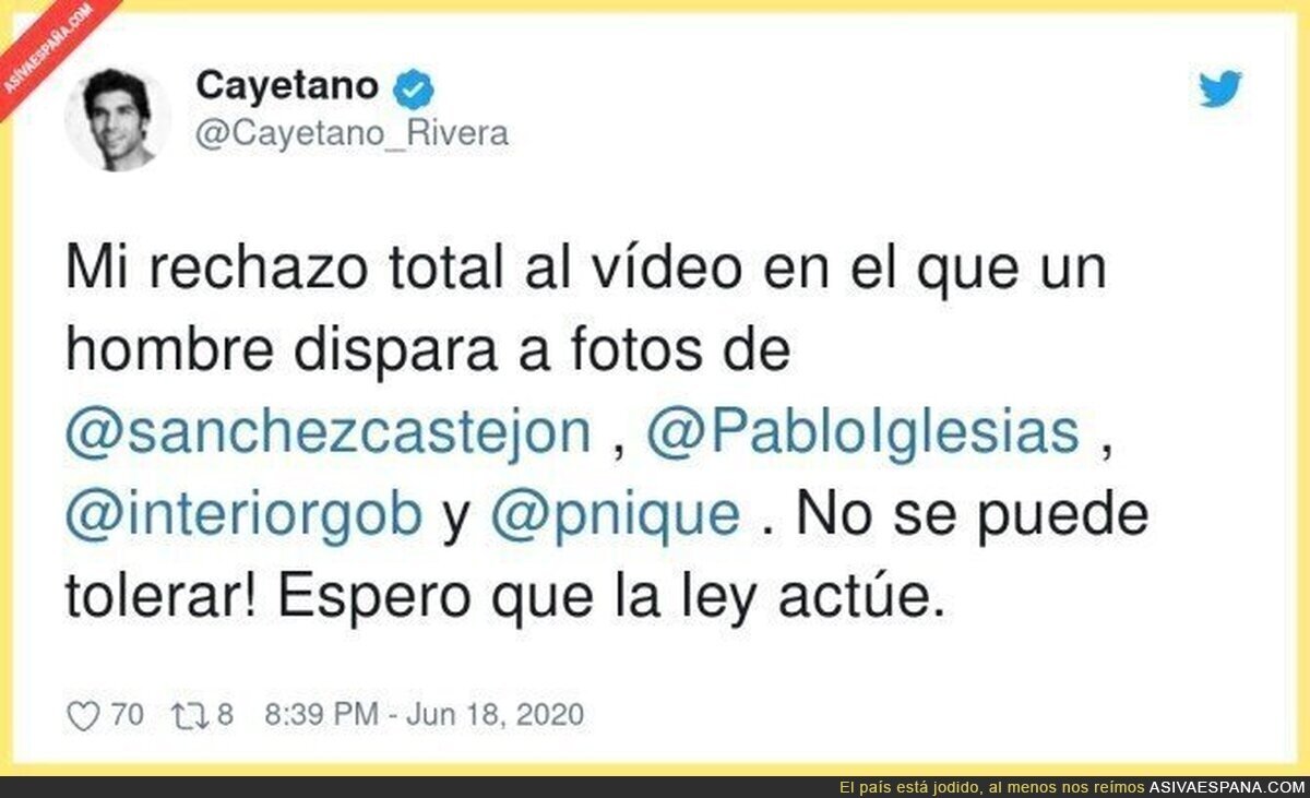 Cayetano Rivera en contra del fusilamiento a políticos en fotos