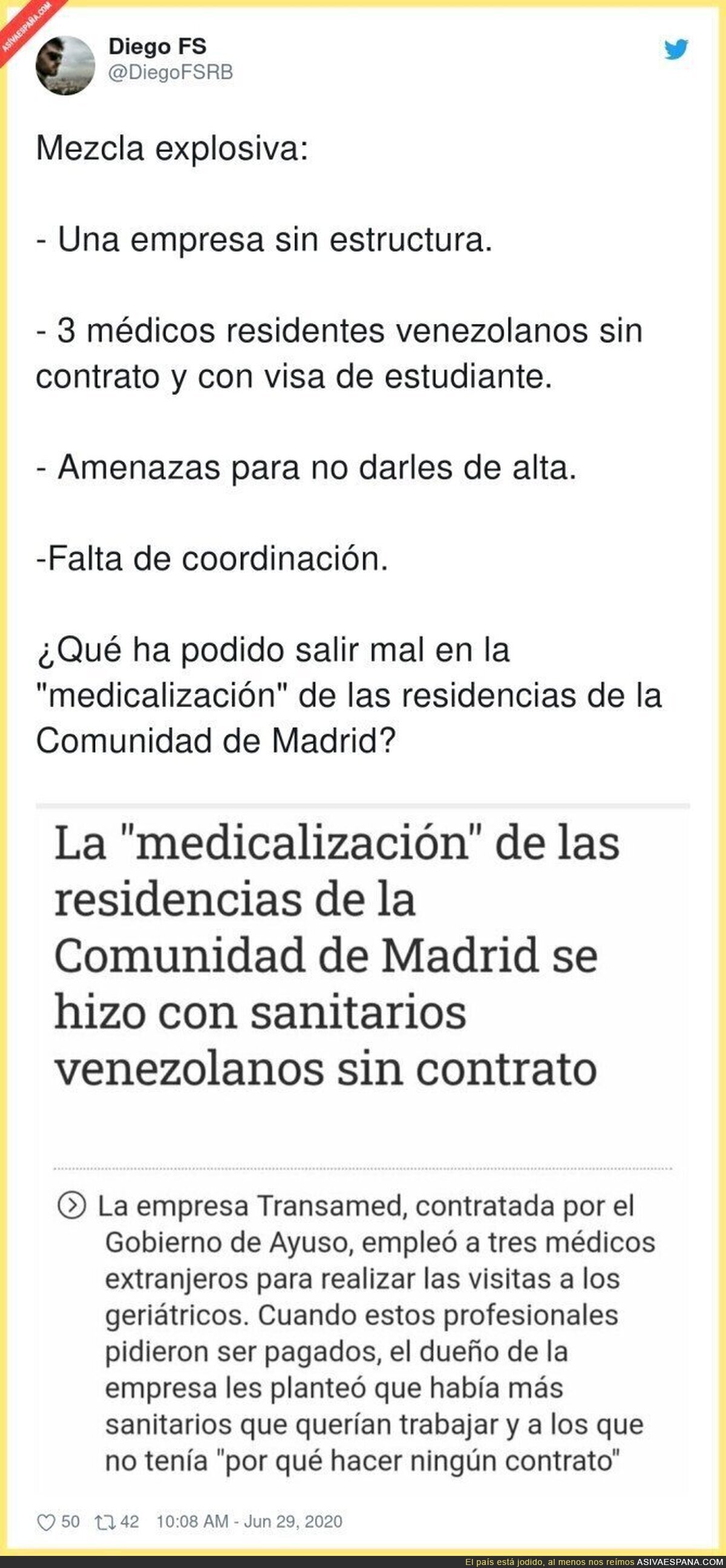 Todo mal en la Comunidad de Madrid