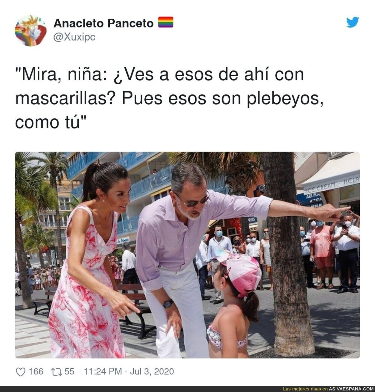 Que campechano el padre sin mascarilla