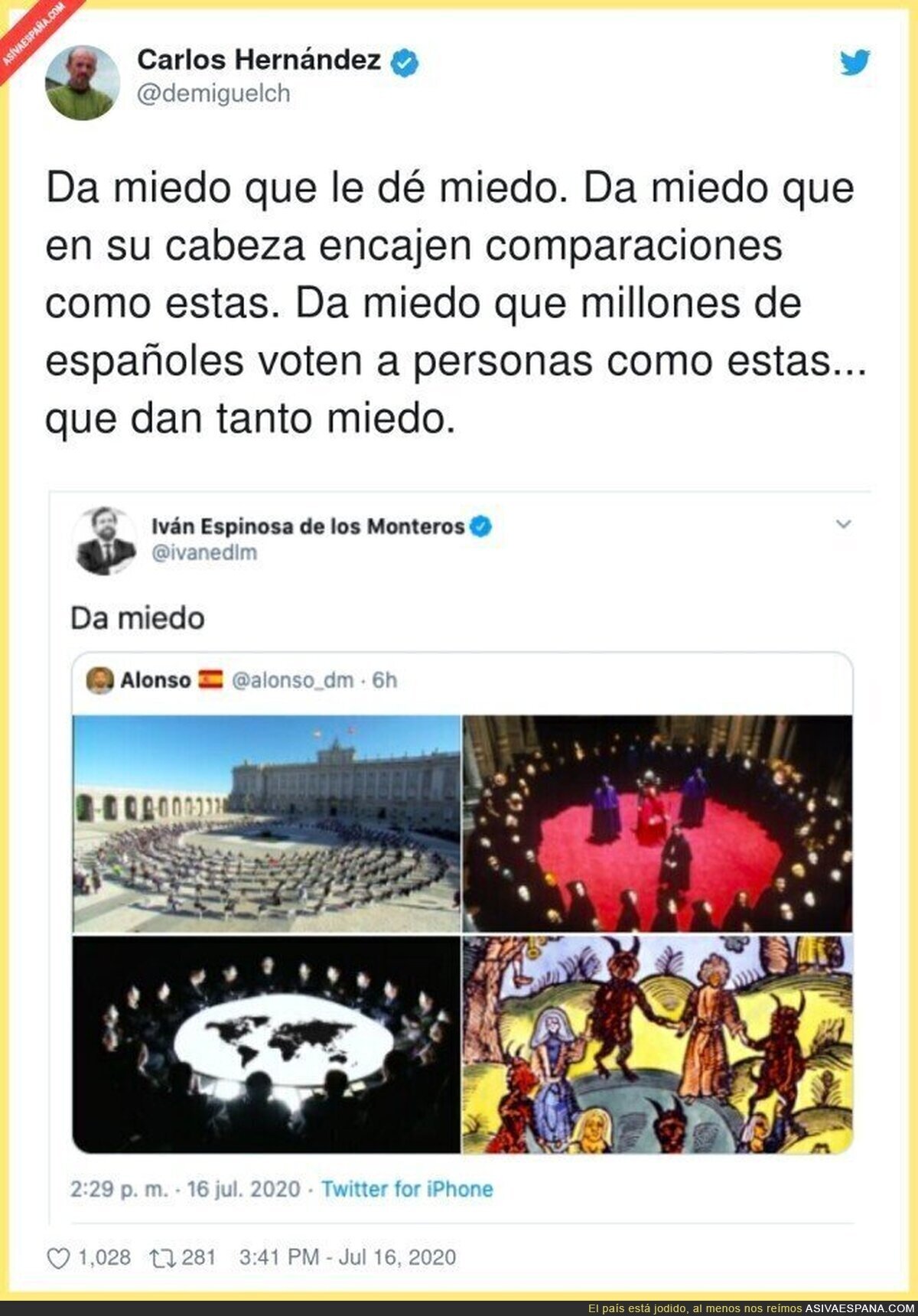 Iván Espinosa de los Monteros difundiendo conspiraciones de niño de 5 años