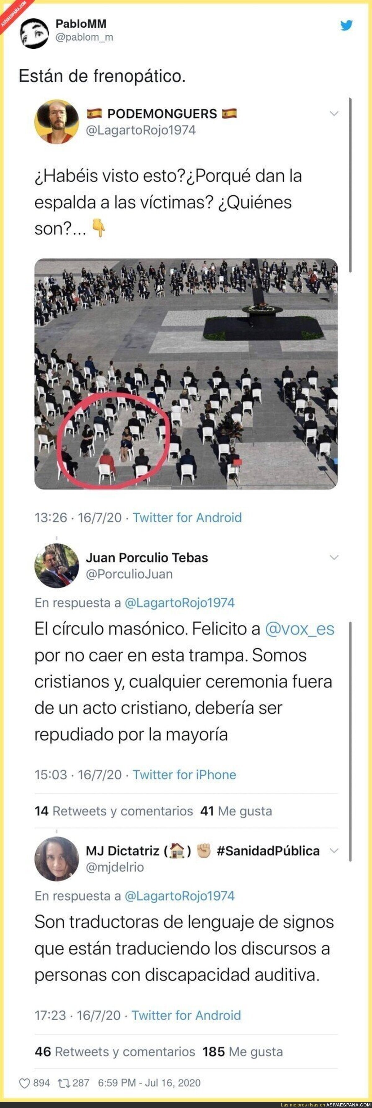Este fascista se monta una conspiración al ver esta imagen del funeral de estado y la explicación le deja por los suelos