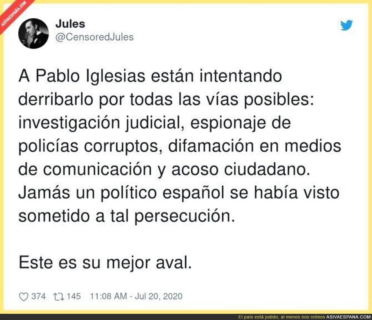 Pablo Iglesias es de los políticos más limpios de la historia
