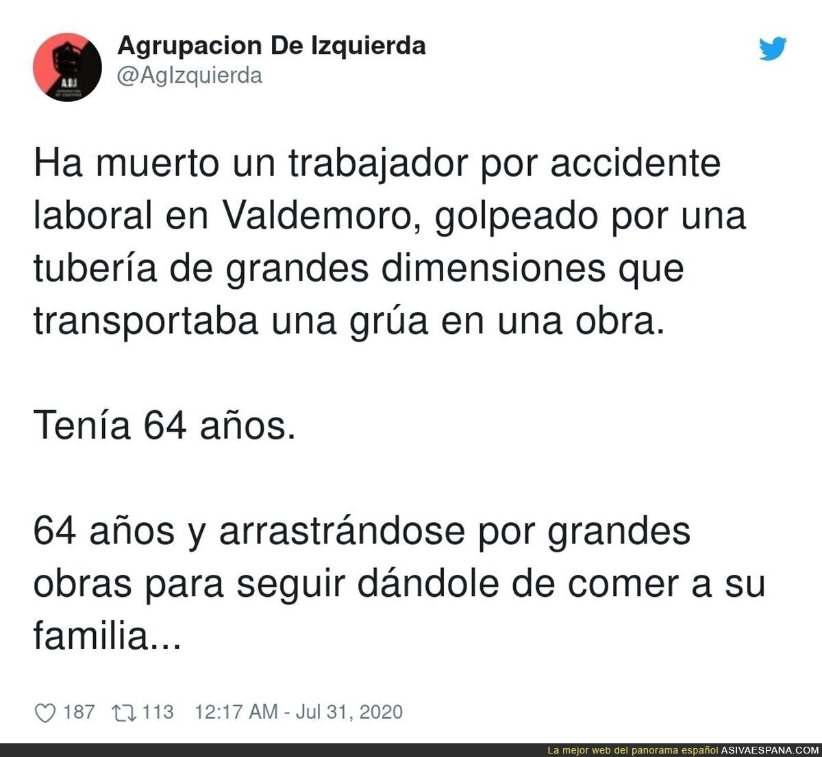 ¿Qué hace un hombre de 64 años en una obra?