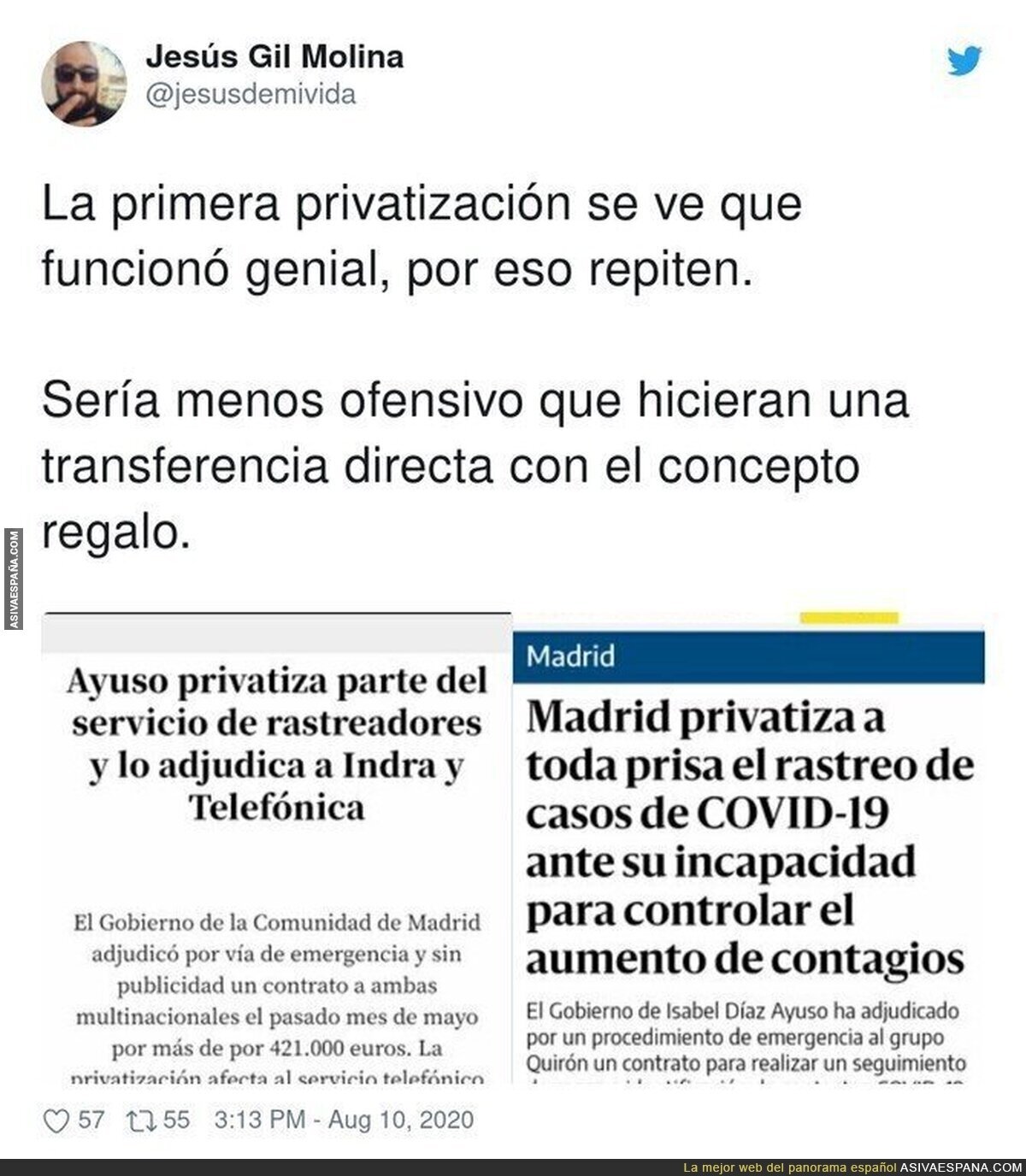 Si te descuidas como entres en Madrid te privatizan