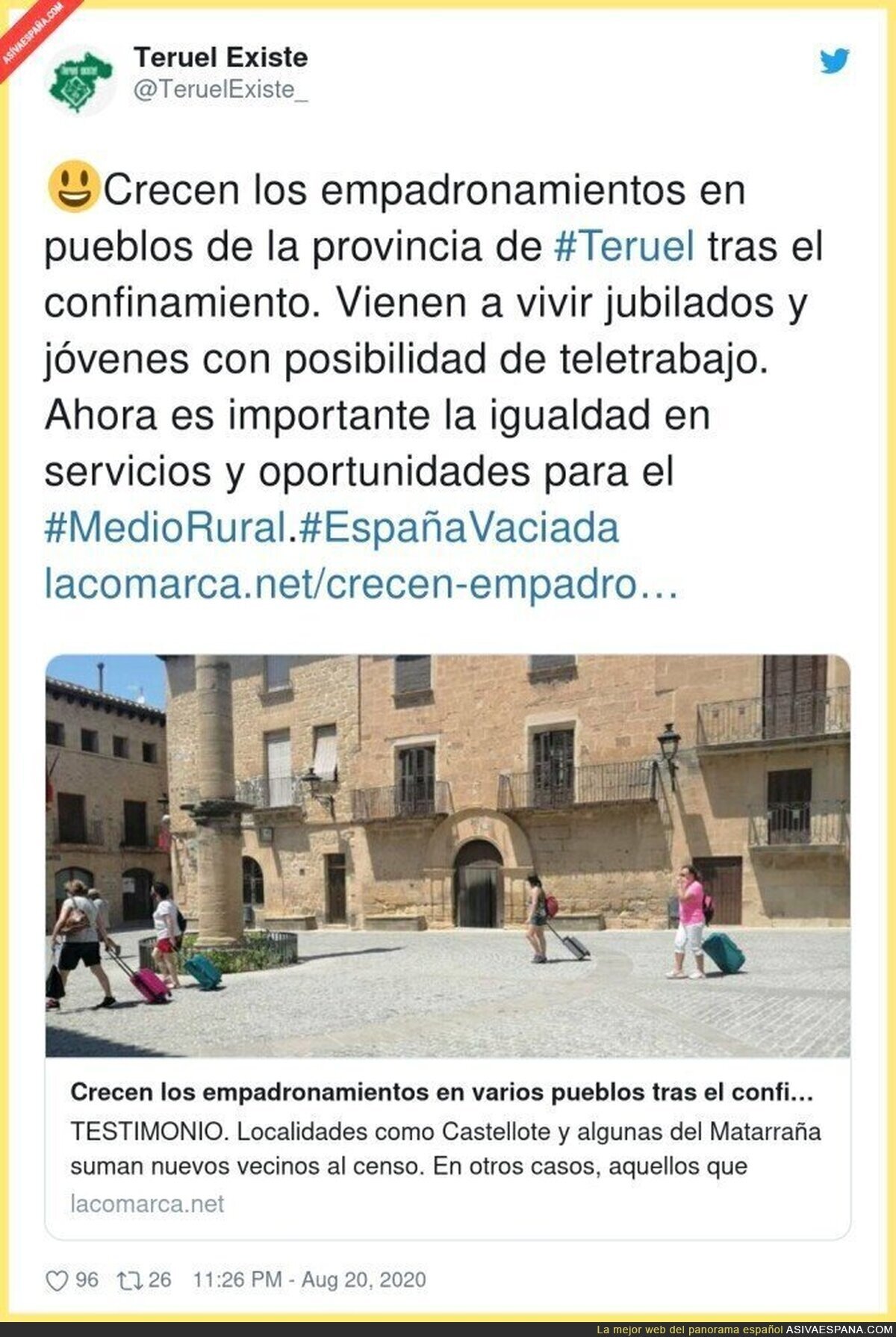 A igualdad de servicios, la vida en el entorno rural es infinitamente más salud…  , por @TeruelExiste_