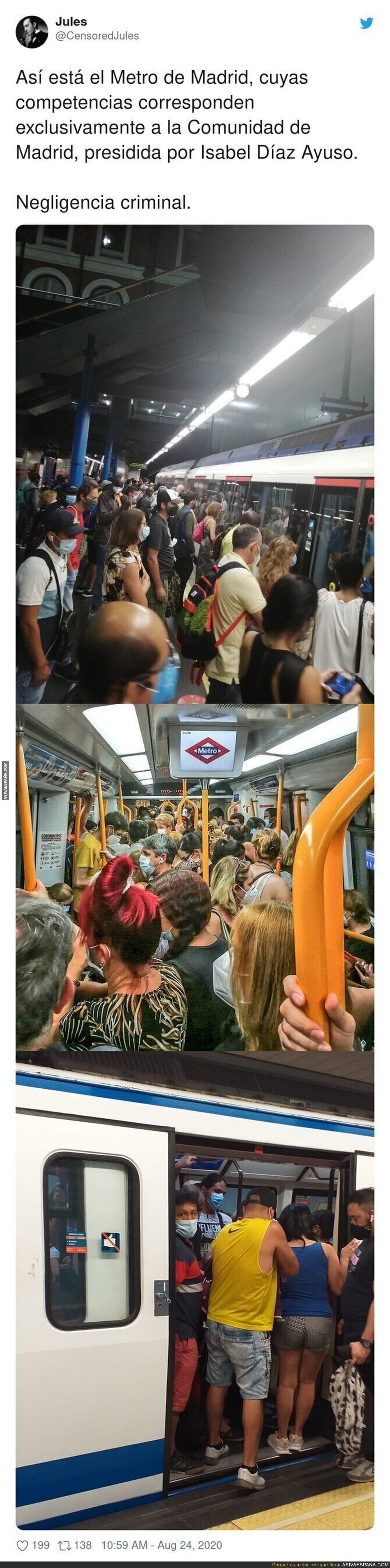 Queremos un cura en el metro por cada 100 viajeros