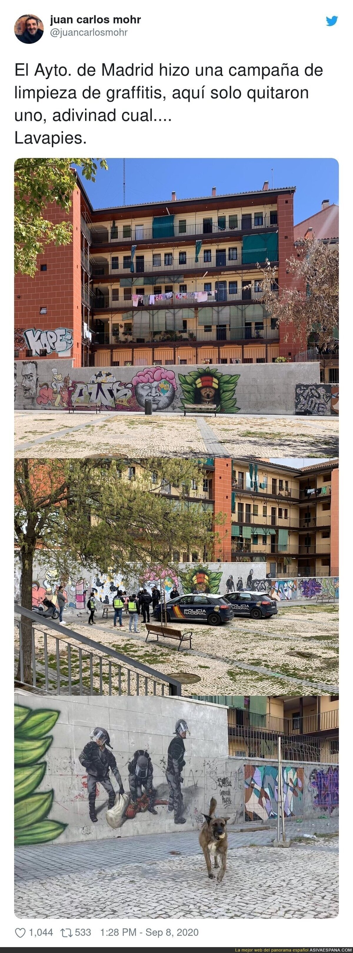 El ayuntamiento de Madrid es selectivo a la hora de borrar graffitis