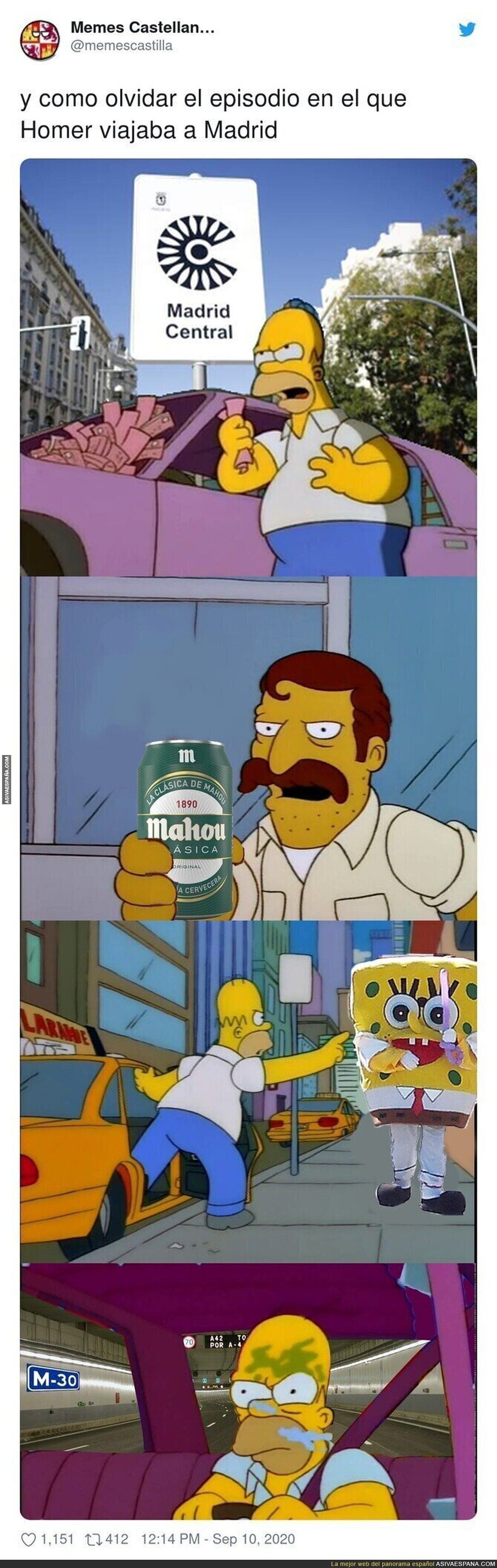 Homer y su visita a Madrid