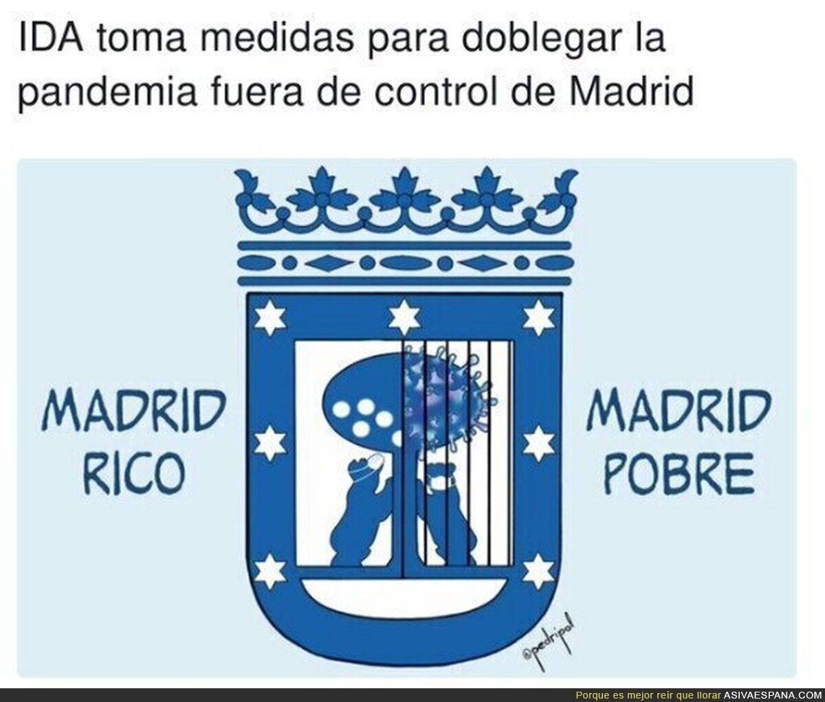 En el Madrid rico hay virus igual, lo que no hay son rejas