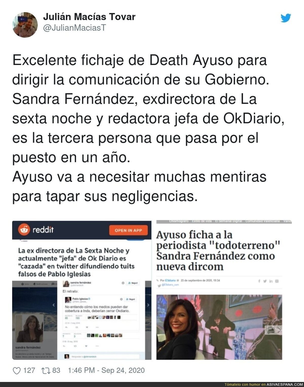 Menudo fichaje se lleva Isabel Díaz Ayuso