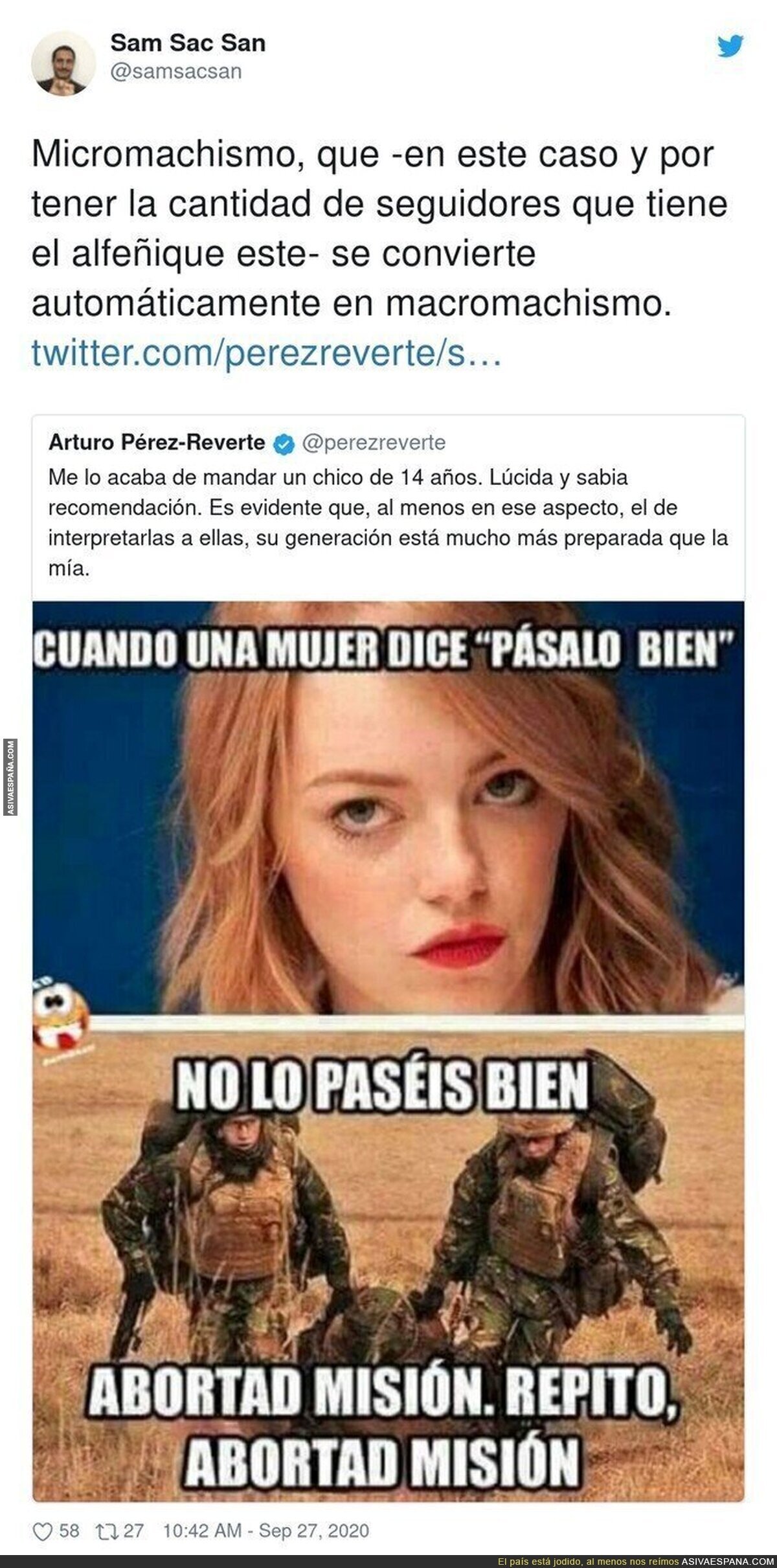 El machismo repugnante de Arturo Pérez-Reverte