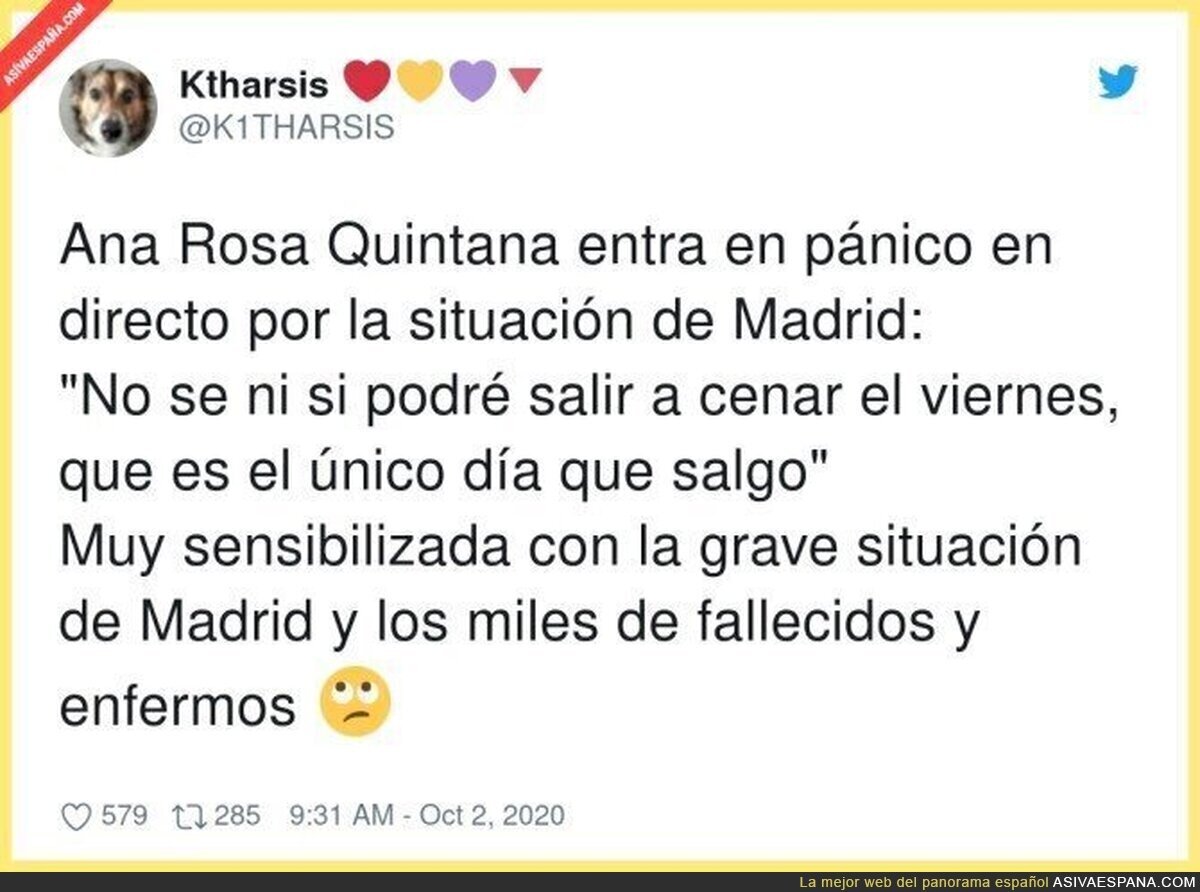 Ana Rosa Quintana se solidariza con Madrid