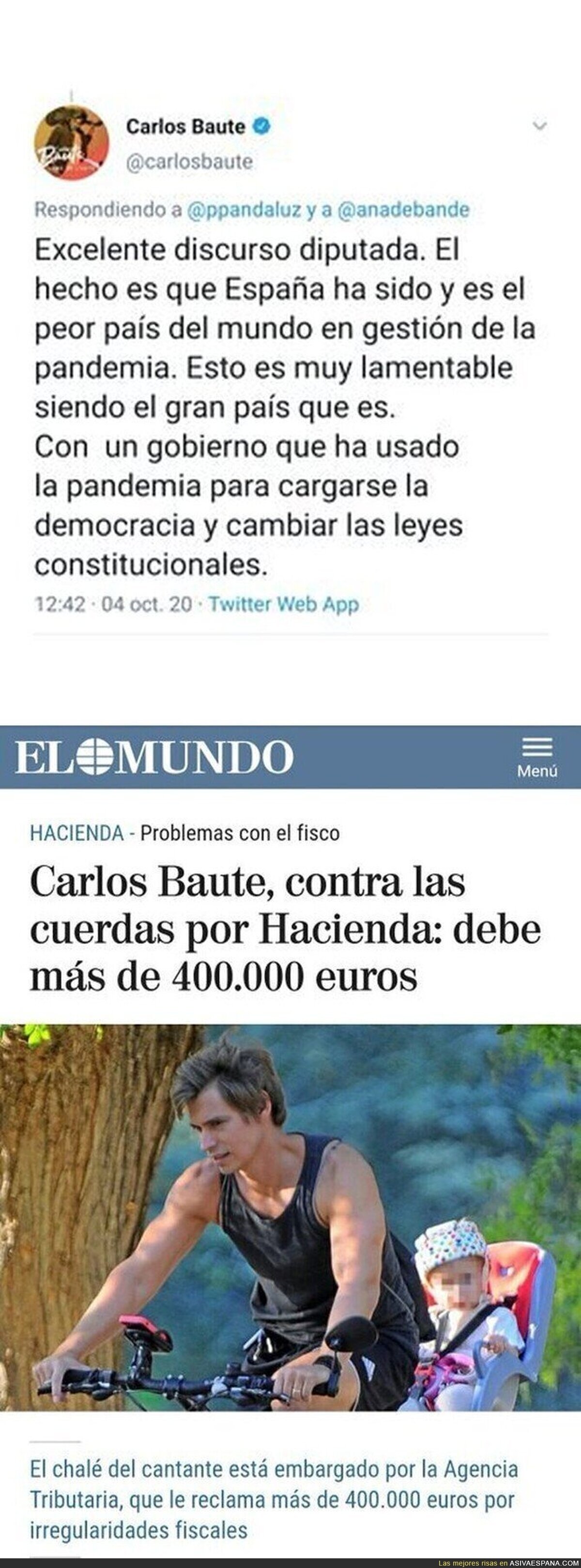 Todo cuadra con la ideología política de Carlos Baute