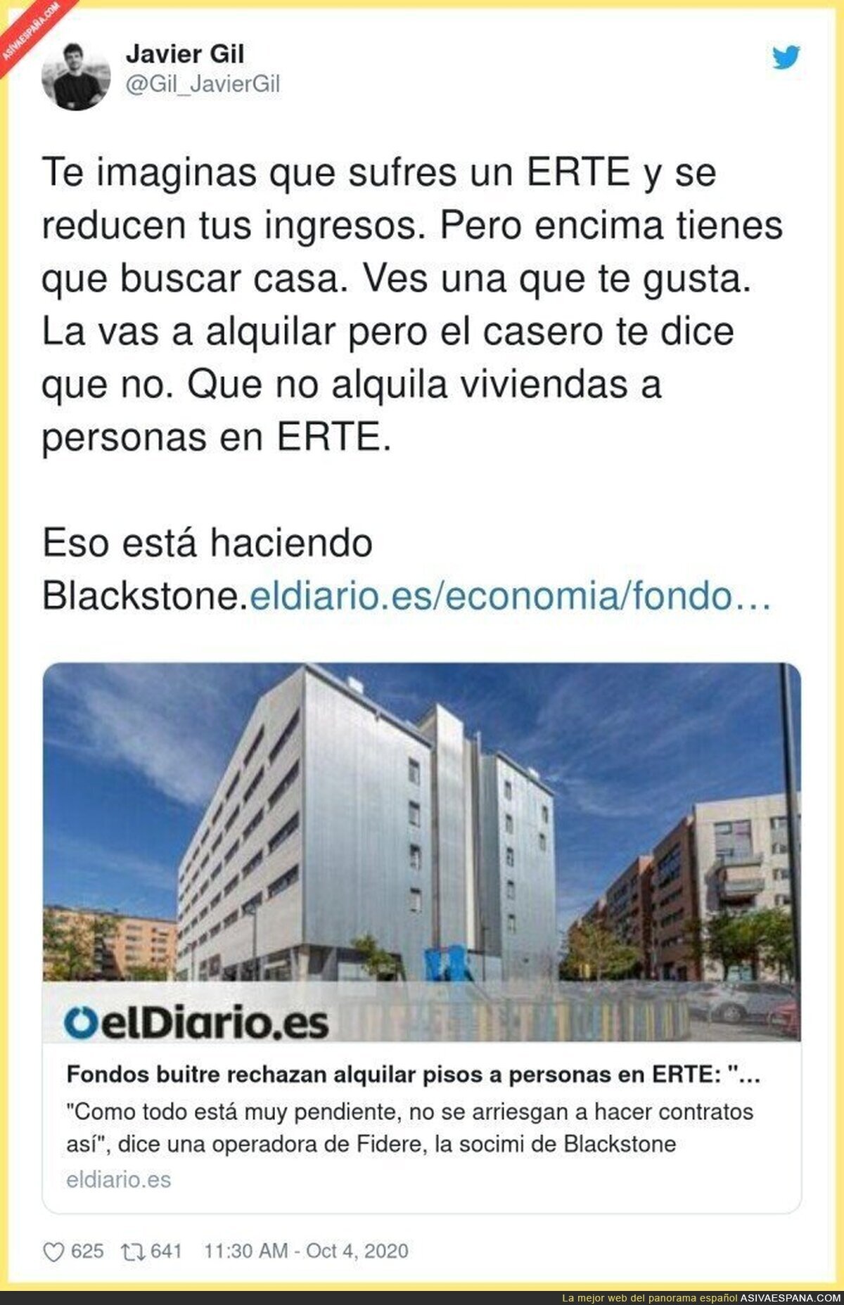Esto está haciendo Blackstone con la gente que está en ERTE y busca vivienda para alquilar